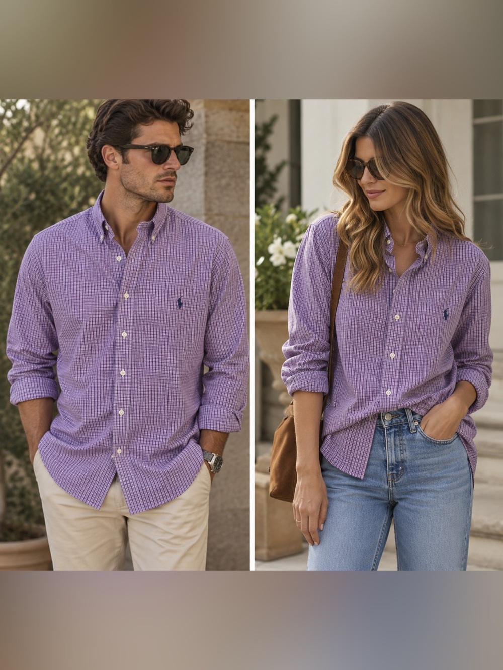 Ralph Lauren Purple Check Button-Down Shirt nwt